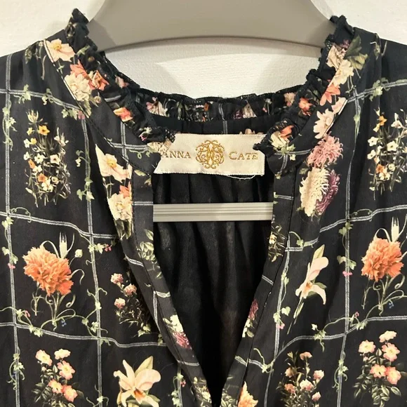 Anna Cate Botanical grid maxi dress large - Picture 3 of 3